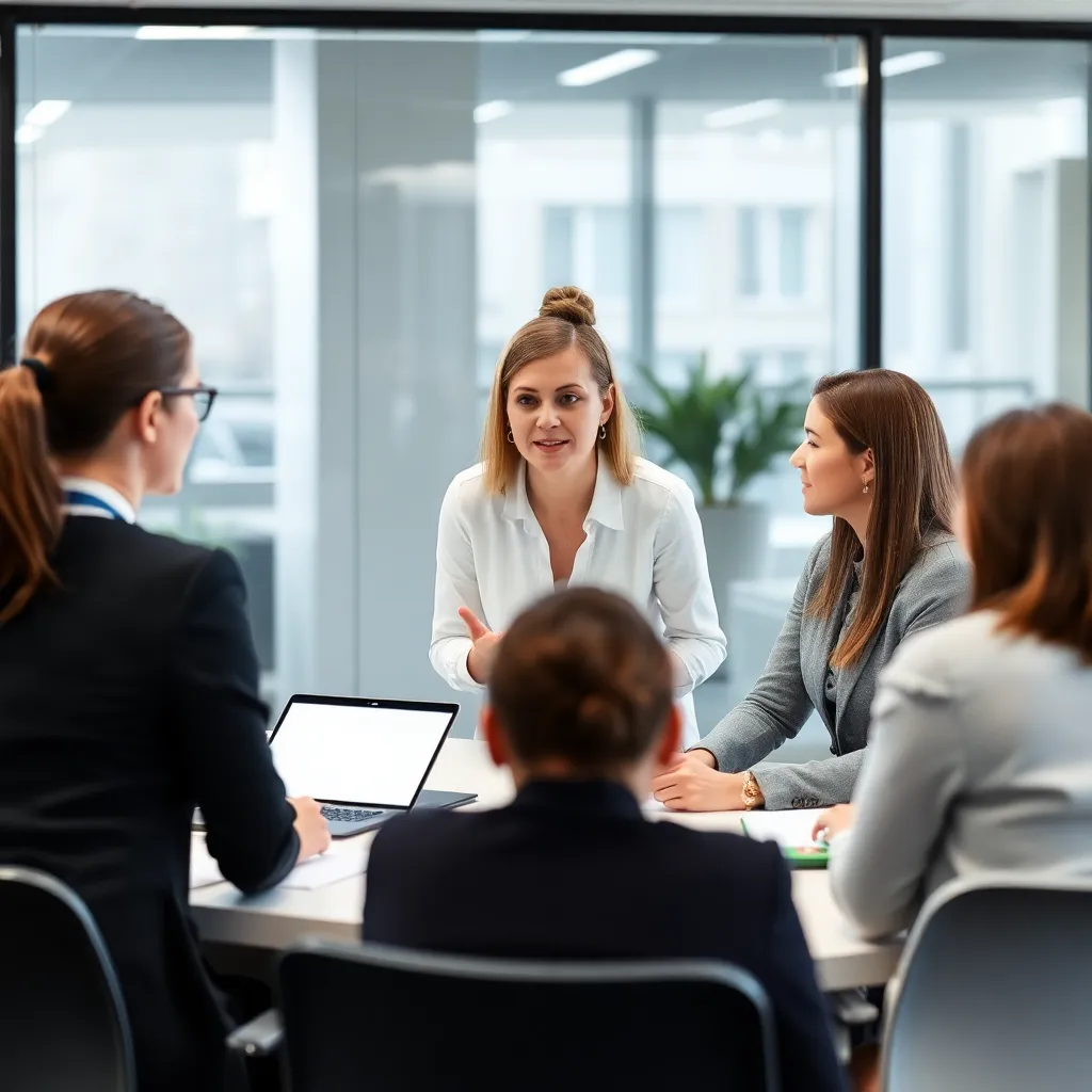 Diverse professionals in overleg aan een ronde tafel in een moderne vergaderruimte